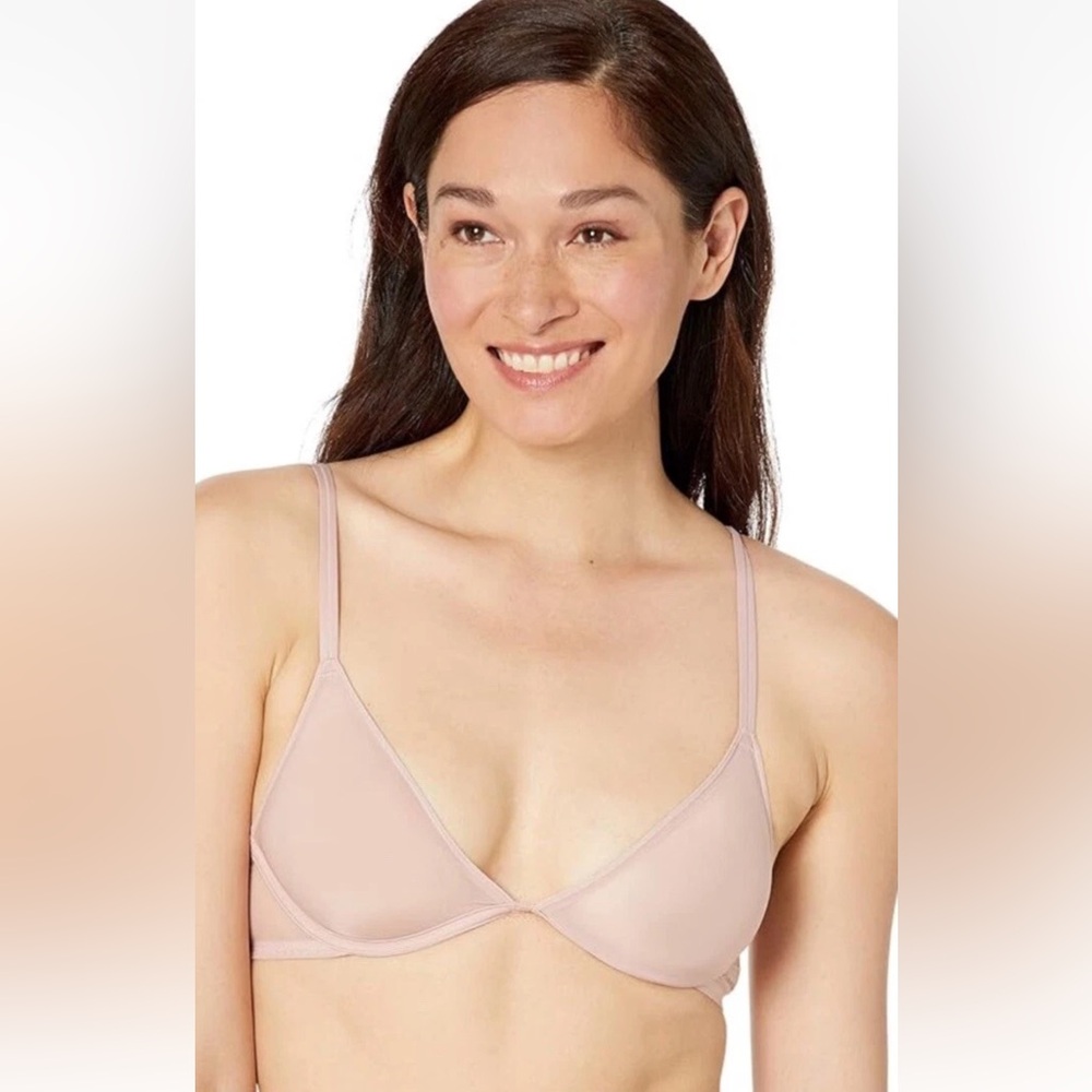 Calvin Klein Blush Sheer Marquisette Unlined Plunge Bra